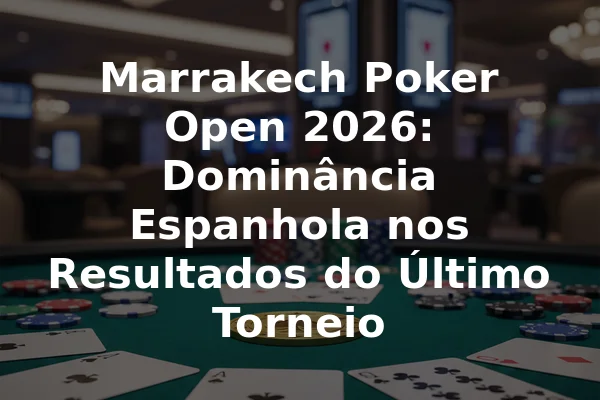 Marrakech Poker Open 2026: Dominância Espanhola nos Resultados do Último Torneio