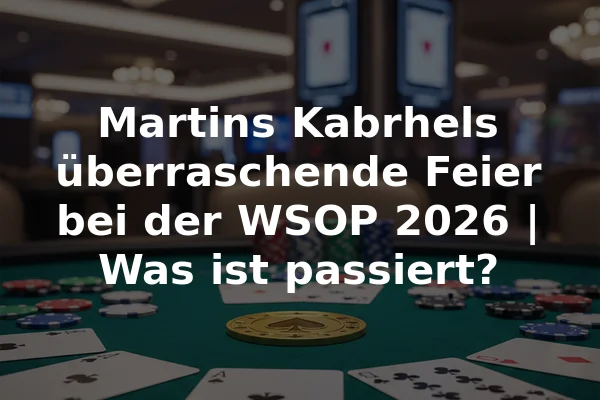 Martins Kabrhels überraschende Feier bei der WSOP 2026 | Was ist passiert?