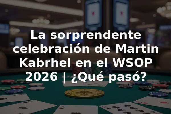La sorprendente celebración de Martin Kabrhel en el WSOP 2026 | ¿Qué pasó?