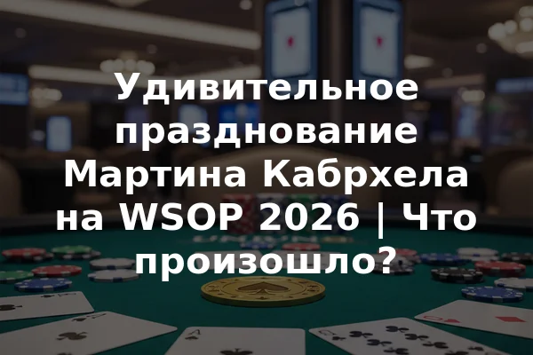Удивительное празднование Мартина Кабрхела на WSOP 2026 | Что произошло?