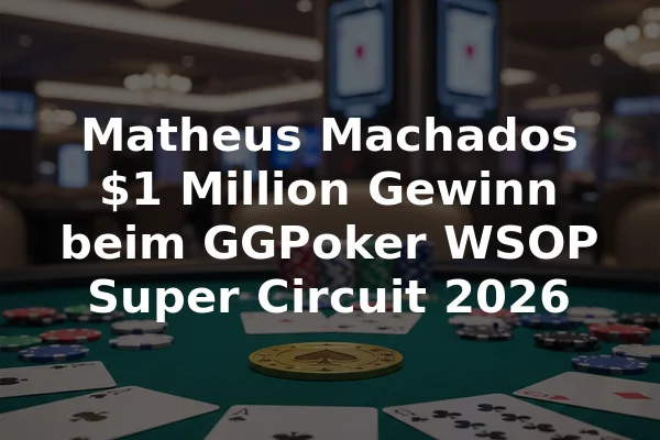 Matheus Machados $1 Million Gewinn beim GGPoker WSOP Super Circuit 2026
