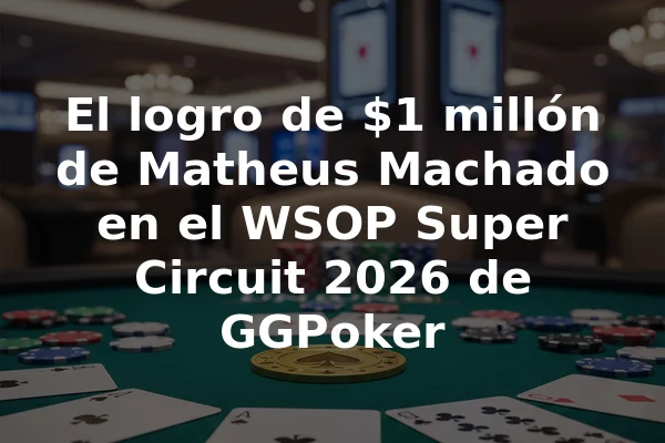 El logro de $1 millón de Matheus Machado en el WSOP Super Circuit 2026 de GGPoker