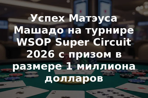 Успех Матэуса Машадо на турнире WSOP Super Circuit 2026 с призом в размере 1 миллиона долларов