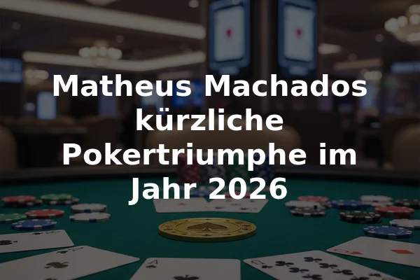 Matheus Machados kürzliche Pokertriumphe im Jahr 2026