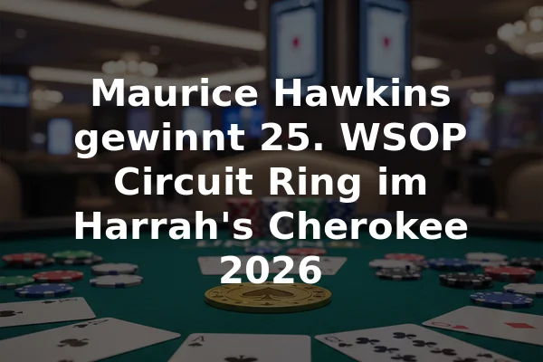 Maurice Hawkins gewinnt 25. WSOP Circuit Ring im Harrah's Cherokee 2026
