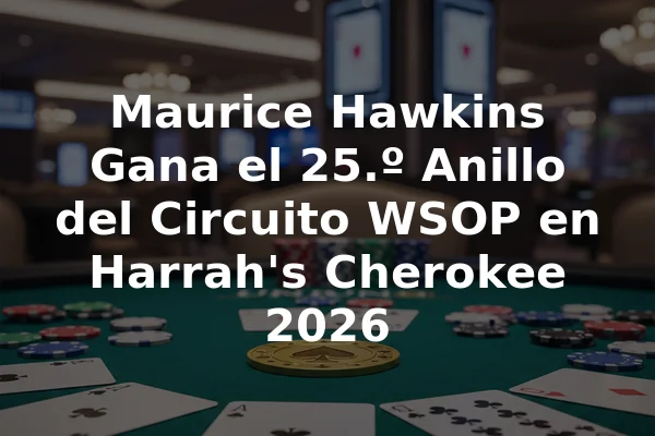 Maurice Hawkins Gana el 25.º Anillo del Circuito WSOP en Harrah's Cherokee 2026