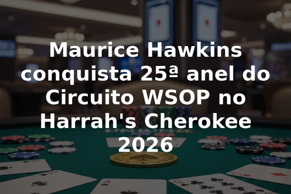 Maurice Hawkins conquista 25ª anel do Circuito WSOP no Harrah's Cherokee 2026