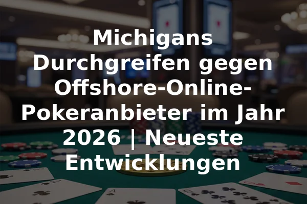 Michigans Durchgreifen gegen Offshore-Online-Pokeranbieter im Jahr 2026 | Neueste Entwicklungen
