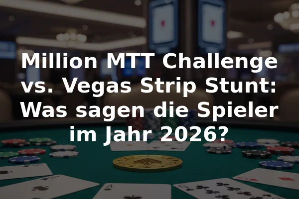 Million MTT Challenge vs. Vegas Strip Stunt: Was sagen die Spieler im Jahr 2026?