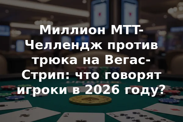 Миллион MTT-Челлендж против трюка на Вегас-Стрип: что говорят игроки в 2026 году?
