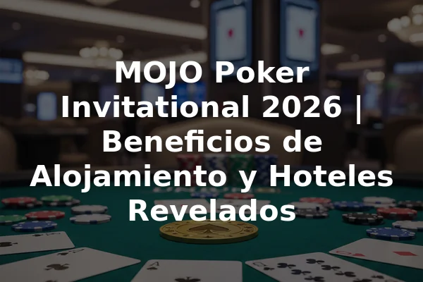 MOJO Poker Invitational 2026 | Beneficios de Alojamiento y Hoteles Revelados