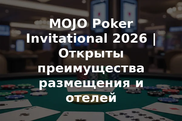 MOJO Poker Invitational 2026 | Открыты преимущества размещения и отелей