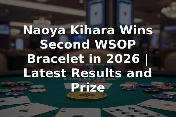Naoya Kihara Wins Second WSOP Bracelet in 2026 | Latest Results and Prize
