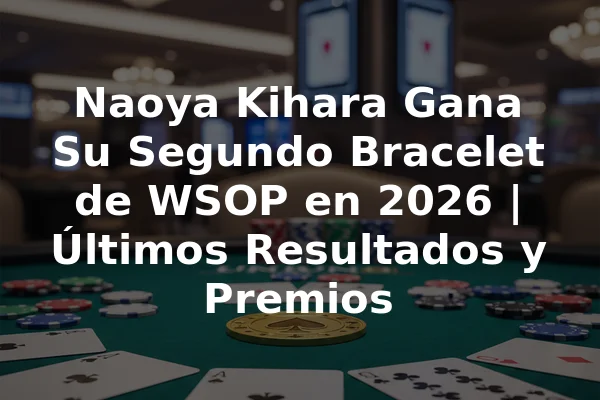 Naoya Kihara Gana Su Segundo Bracelet de WSOP en 2026 | Últimos Resultados y Premios