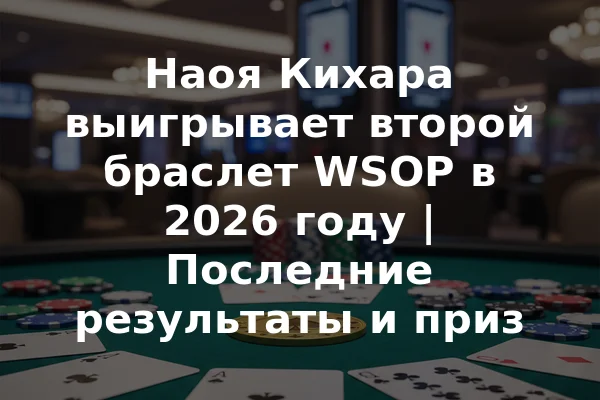 Наоя Кихара выигрывает второй браслет WSOP в 2026 году | Последние результаты и приз