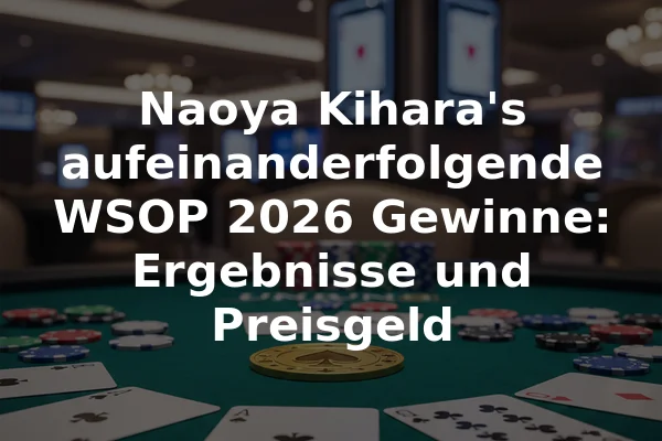 Naoya Kihara's aufeinanderfolgende WSOP 2026 Gewinne: Ergebnisse und Preisgeld