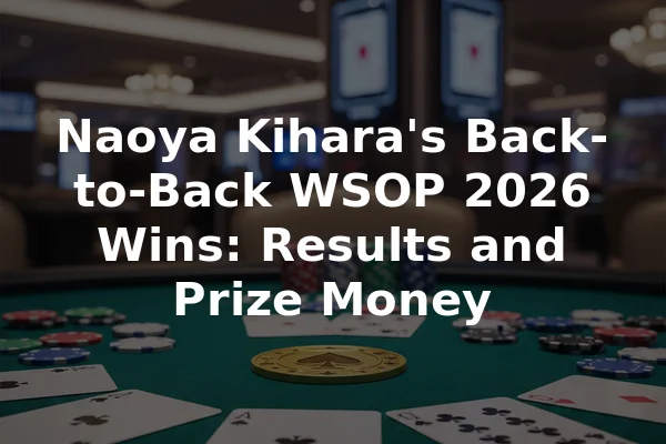 Naoya Kihara's Back-to-Back WSOP 2026 Wins: Results and Prize Money