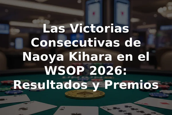 Las Victorias Consecutivas de Naoya Kihara en el WSOP 2026: Resultados y Premios