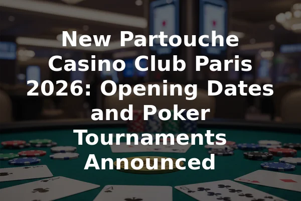 New Partouche Casino Club Paris 2026: Opening Dates and Poker Tournaments Announced