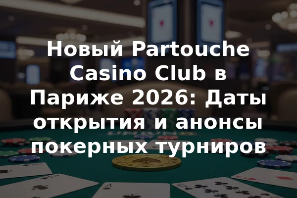 Новый Partouche Casino Club в Париже 2026: Даты открытия и анонсы покерных турниров