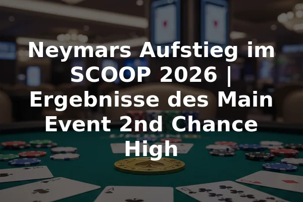 Neymars Aufstieg im SCOOP 2026 | Ergebnisse des Main Event 2nd Chance High