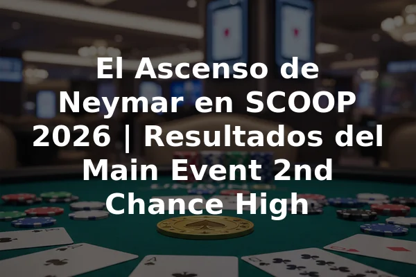 El Ascenso de Neymar en SCOOP 2026 | Resultados del Main Event 2nd Chance High
