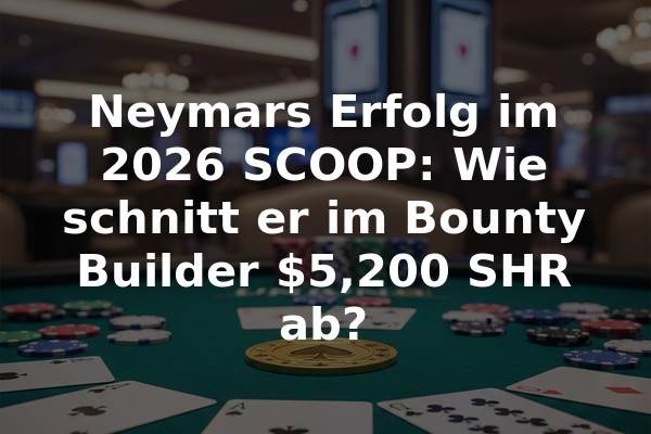 Neymars Erfolg im 2026 SCOOP: Wie schnitt er im Bounty Builder $5,200 SHR ab?