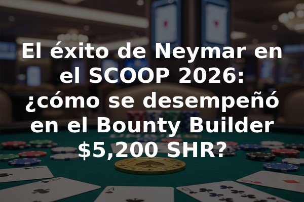 El éxito de Neymar en el SCOOP 2026: ¿cómo se desempeñó en el Bounty Builder $5,200 SHR?