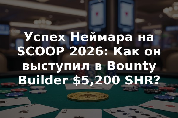 Успех Неймара на SCOOP 2026: Как он выступил в Bounty Builder $5,200 SHR?