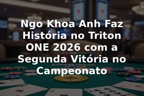 Ngo Khoa Anh Faz História no Triton ONE 2026 com a Segunda Vitória no Campeonato