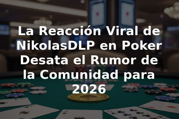 La Reacción Viral de NikolasDLP en Poker Desata el Rumor de la Comunidad para 2026