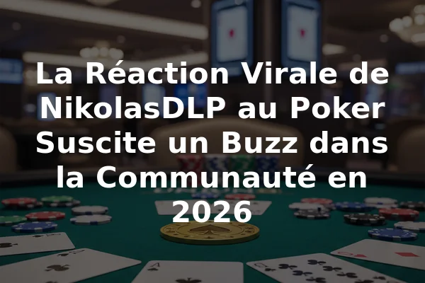 La Réaction Virale de NikolasDLP au Poker Suscite un Buzz dans la Communauté en 2026