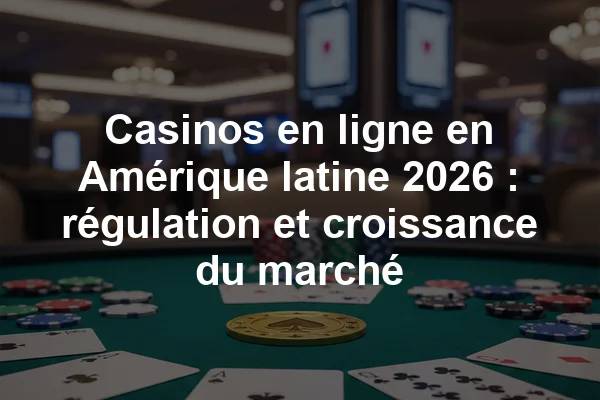 Casinos en ligne en Amérique latine 2026 : régulation et croissance du marché