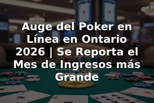 Auge del Poker en Línea en Ontario 2026 | Se Reporta el Mes de Ingresos más Grande