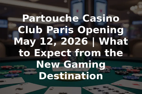 Partouche Casino Club Paris Opening May 12, 2026 | What to Expect from the New Gaming Destination