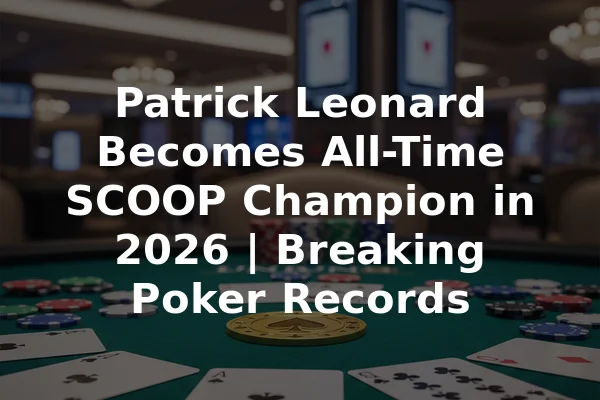 Patrick Leonard Becomes All-Time SCOOP Champion in 2026 | Breaking Poker Records