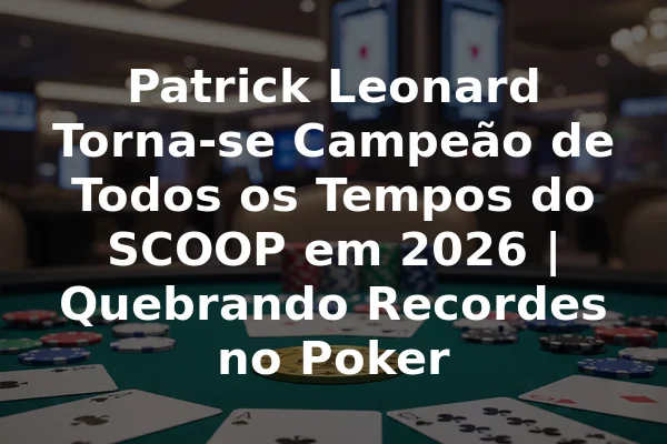 Patrick Leonard Torna-se Campeão de Todos os Tempos do SCOOP em 2026 | Quebrando Recordes no Poker