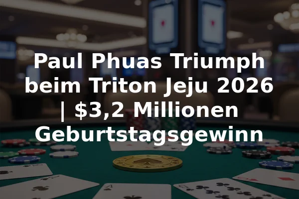 Paul Phuas Triumph beim Triton Jeju 2026 | $3,2 Millionen Geburtstagsgewinn