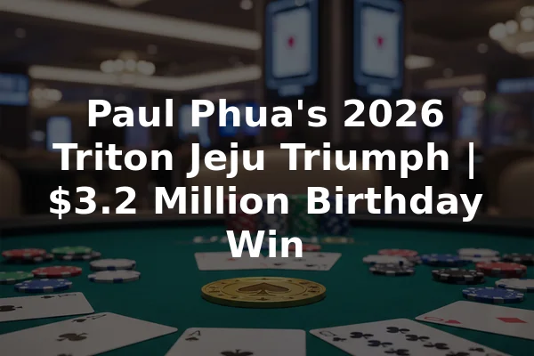 Paul Phua's 2026 Triton Jeju Triumph | $3.2 Million Birthday Win
