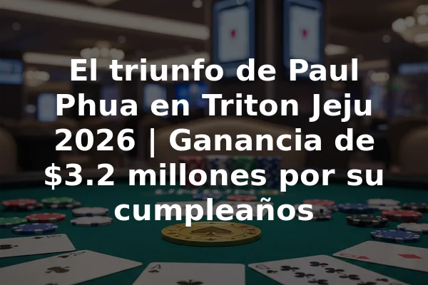 El triunfo de Paul Phua en Triton Jeju 2026 | Ganancia de $3.2 millones por su cumpleaños