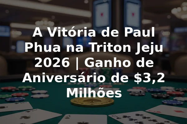 A Vitória de Paul Phua na Triton Jeju 2026 | Ganho de Aniversário de $3,2 Milhões