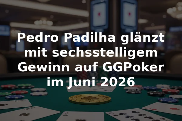 Pedro Padilha glänzt mit sechsstelligem Gewinn auf GGPoker im Juni 2026