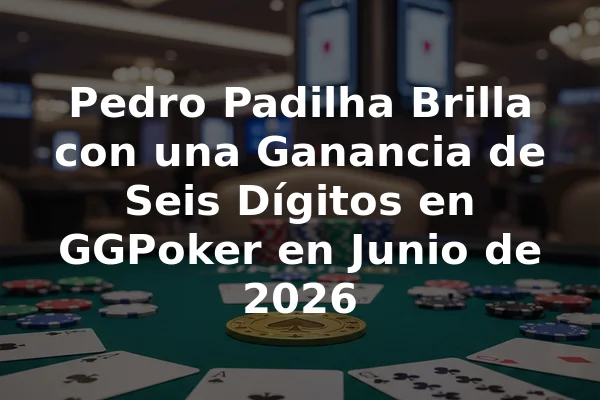 Pedro Padilha Brilla con una Ganancia de Seis Dígitos en GGPoker en Junio de 2026