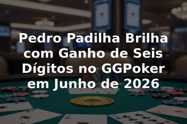 Pedro Padilha Brilha com Ganho de Seis Dígitos no GGPoker em Junho de 2026