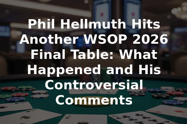 Phil Hellmuth Hits Another WSOP 2026 Final Table: What Happened and His Controversial Comments