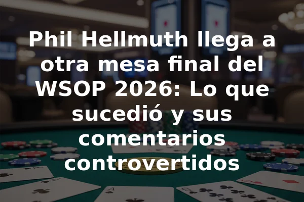 Phil Hellmuth llega a otra mesa final del WSOP 2026: Lo que sucedió y sus comentarios controvertidos