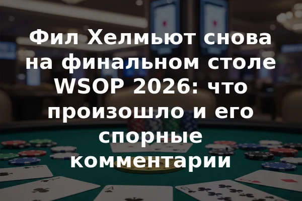 Фил Хелмьют снова на финальном столе WSOP 2026: что произошло и его спорные комментарии