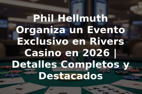 Phil Hellmuth Organiza un Evento Exclusivo en Rivers Casino en 2026 | Detalles Completos y Destacados