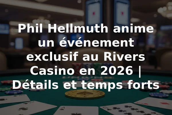 Phil Hellmuth anime un événement exclusif au Rivers Casino en 2026 | Détails et temps forts