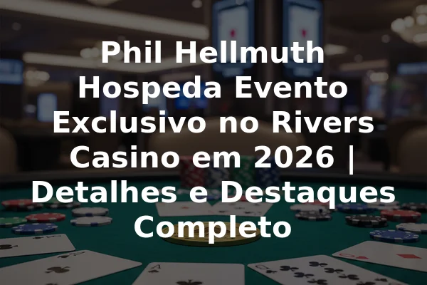 Phil Hellmuth Hospeda Evento Exclusivo no Rivers Casino em 2026 | Detalhes e Destaques Completo